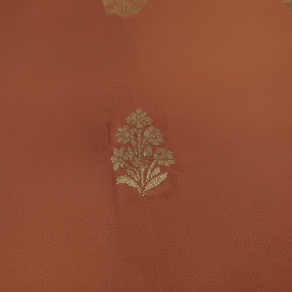 KUBERAN RUST ORANGE MYSORE CREPE SILK SAREE