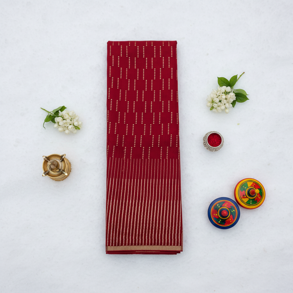 kuberan reddish maroon Mysore Silk Saree -