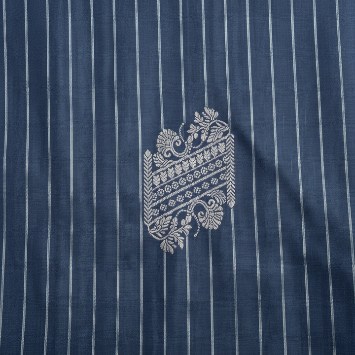 KUBERAN NAVY BLUE SEMI SOFT SILK SAREE