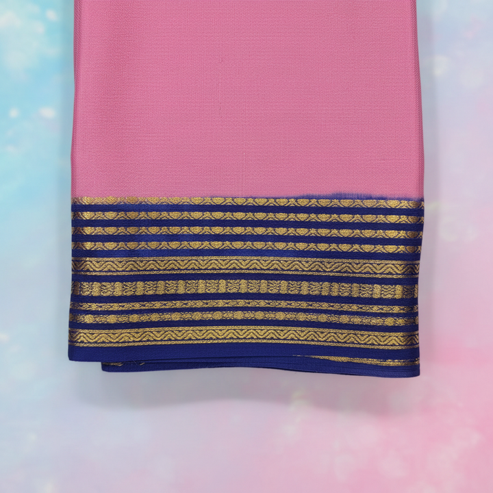 KUBERAN PINK PURE CREPE SAREE