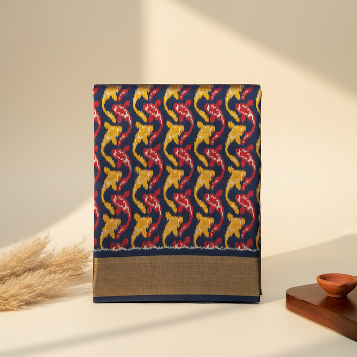 KUBERAN NAVY BLUE POCHAMPALLY SILK SAREE