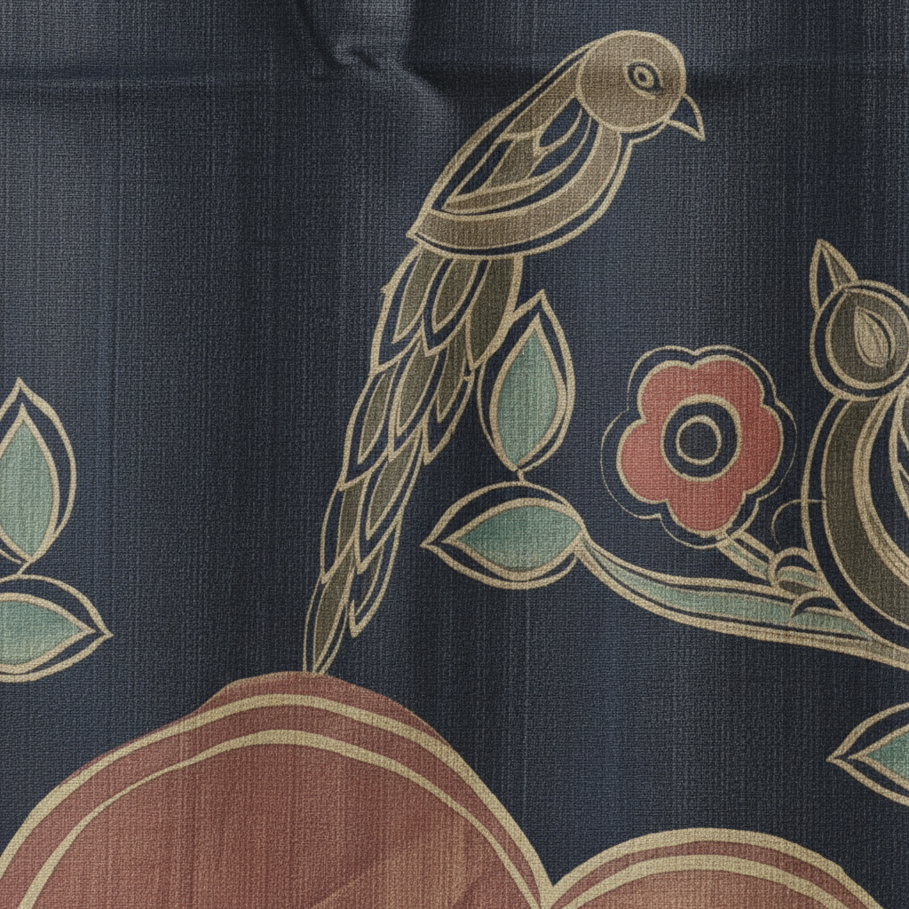 KUBERAN BLUE PRINTED RAW SILK SAREE