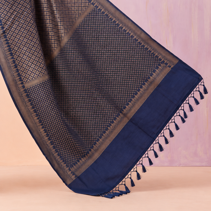 KUBERAN ROYAL BLUE SEMI BANARASI SILK SAREE