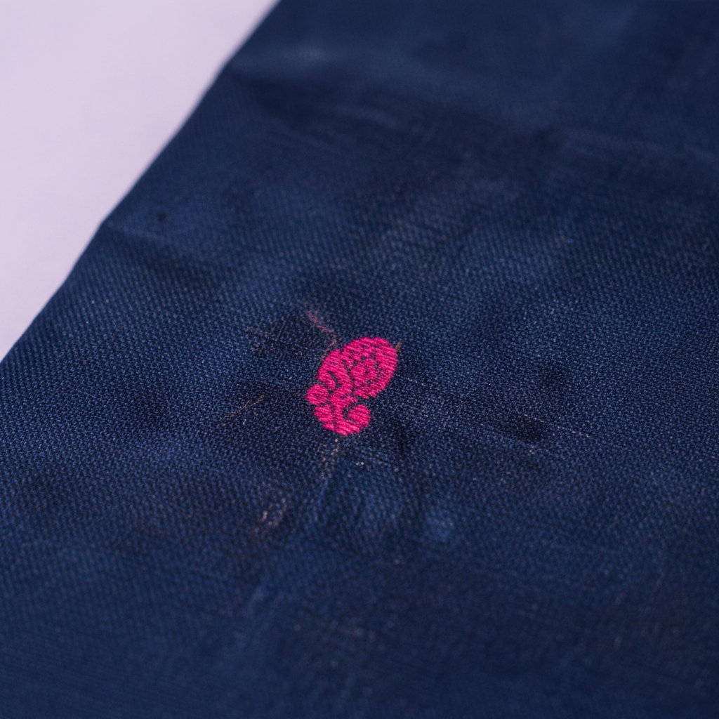 KUBERAN NAVY BLUE COTTON SAREE