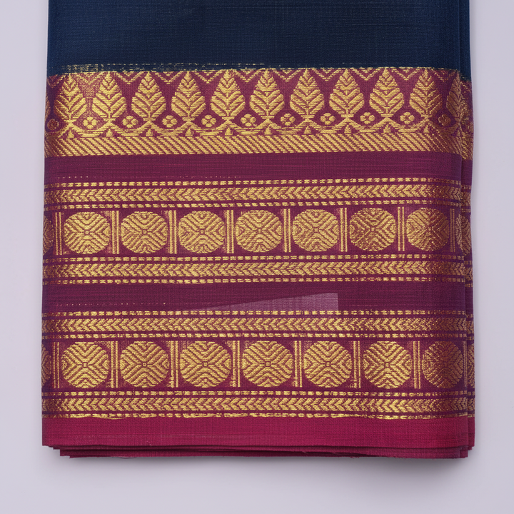 KUBERAN NAVY BLUE COTTON SAREE