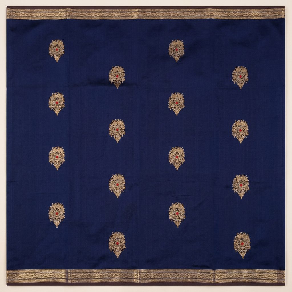Kuberan Royal Blue Pure Banarasi Silk Saree