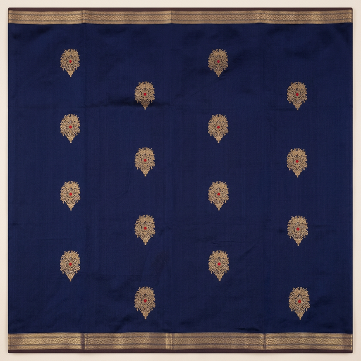 Kuberan Royal Blue Pure Banarasi Silk Saree