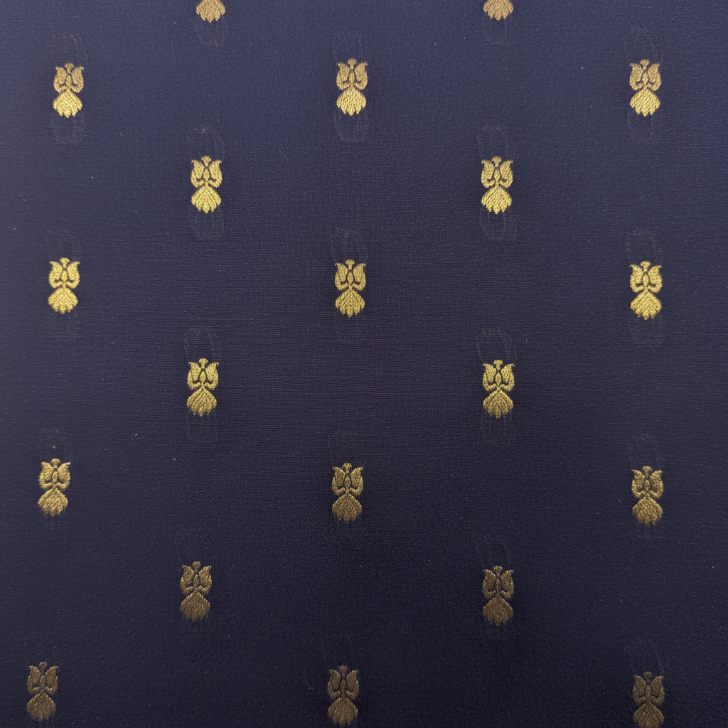 KUBERAN NAVY BLUE MYSORE CREPE SILK SAREE