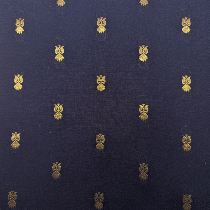 KUBERAN NAVY BLUE MYSORE CREPE SILK SAREE