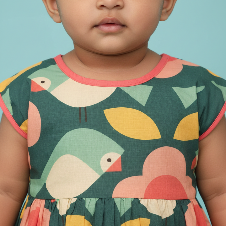 KUBERAN FLORAL PRINT COTTON FROCK