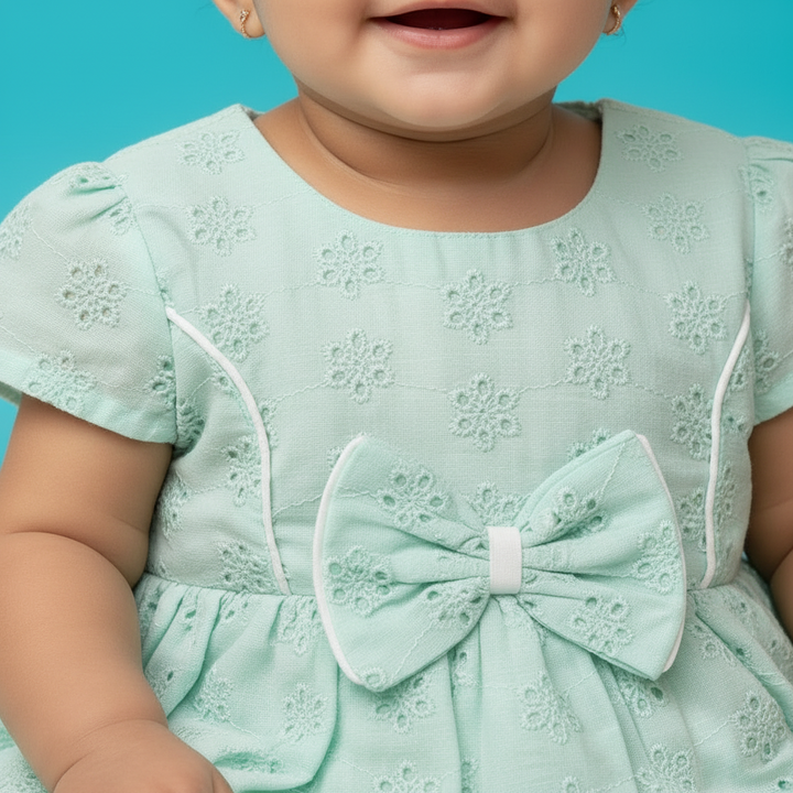 KUBERAN MINT BLUE COTTON FROCK
