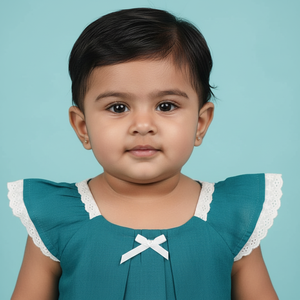 KUBERAN TEAL BLUE COTTON FROCK