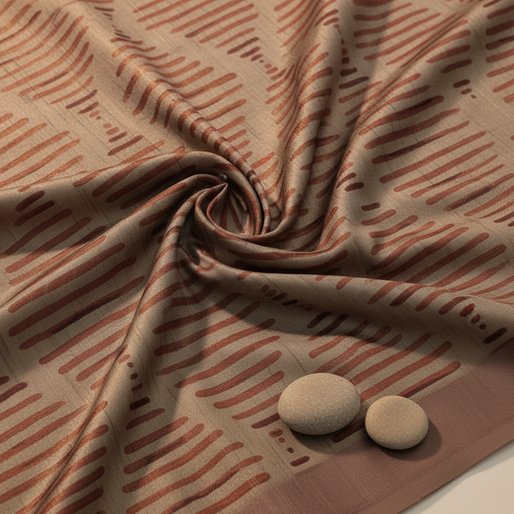 KUBERAN DARK BEIGE SEMI TUSSAR SILK SAREE