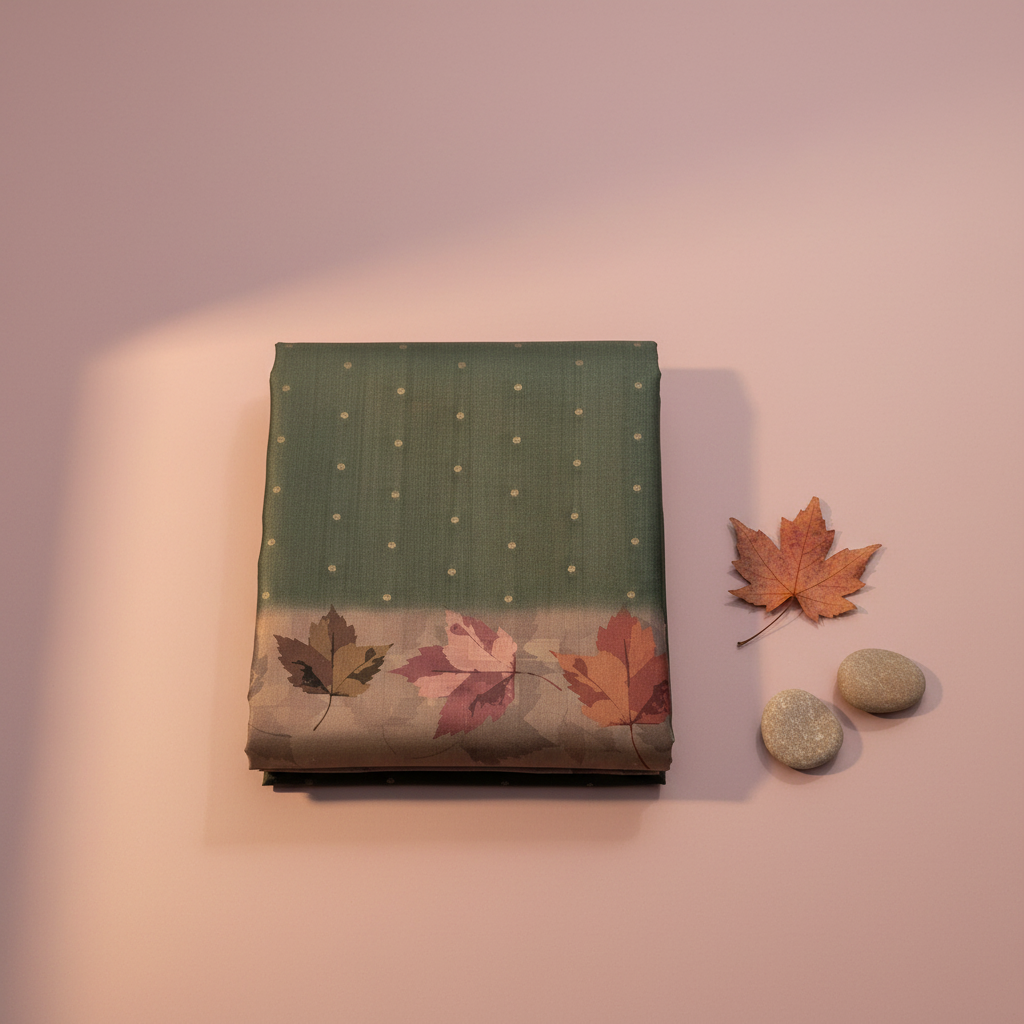 KUBERAN TEAL GREEN SEMI TUSSAR SILK SAREE