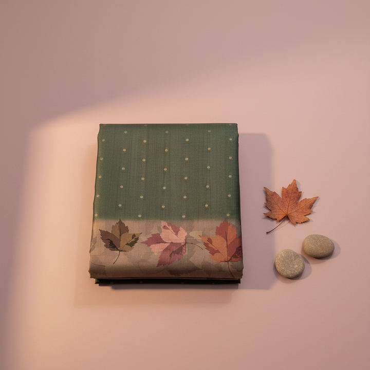 KUBERAN TEAL GREEN SEMI TUSSAR SILK SAREE