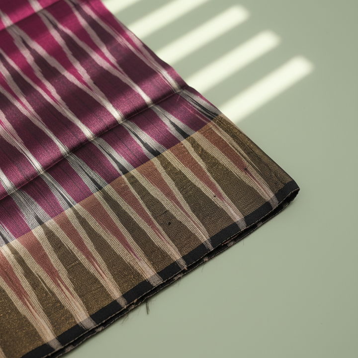 KUBERAN BURGUNDY BISHNUPURI SOFT SILK SAREE