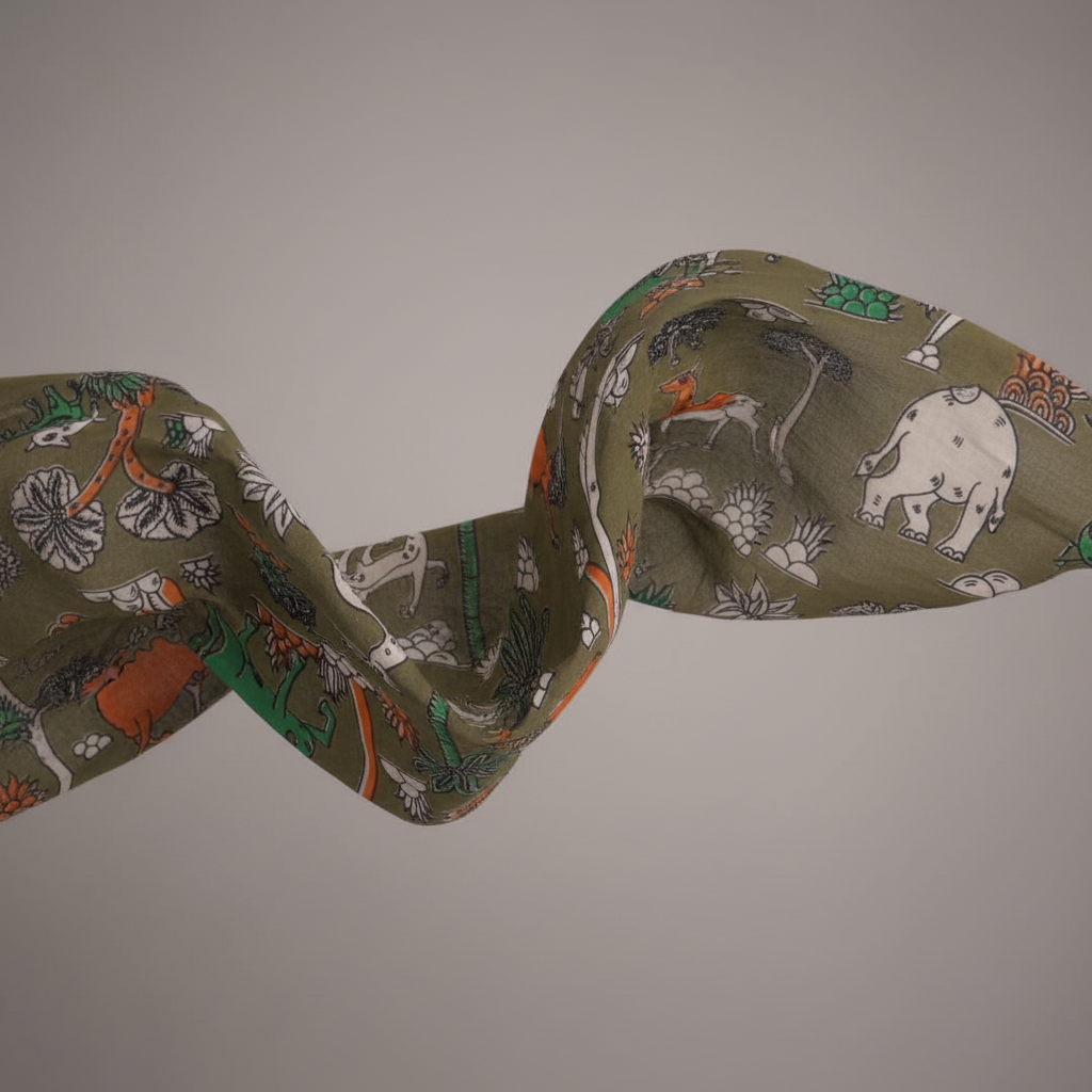 Kuberan Kalamkari Cotton Printed Fabric