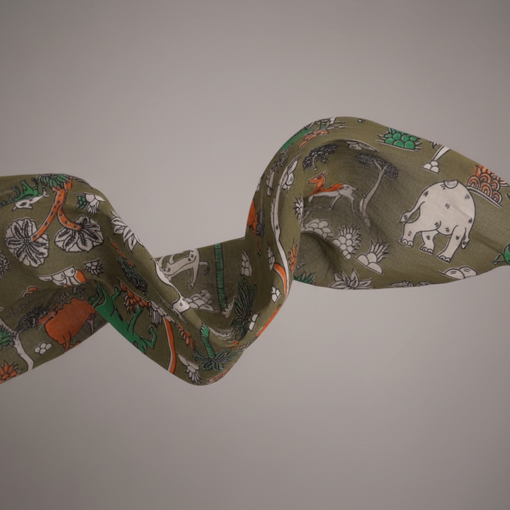 Kuberan Kalamkari Cotton Printed Fabric