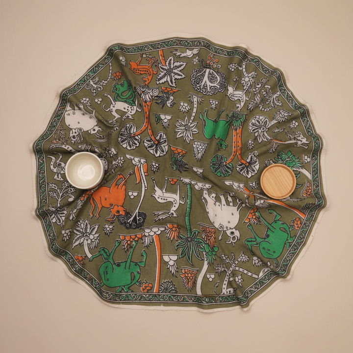 Kuberan Kalamkari Cotton Printed Fabric