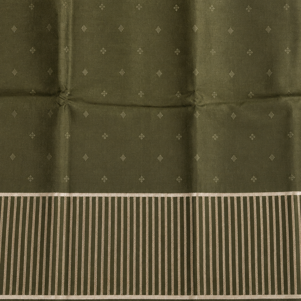 KUBERAN OLIVE GREEN PURE BANARASI SAREE