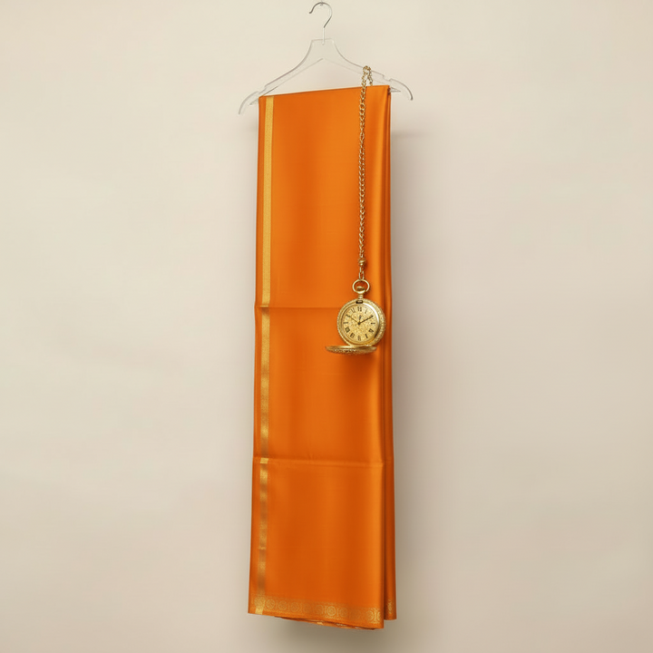 Kuberan orange pure Silk Shalya