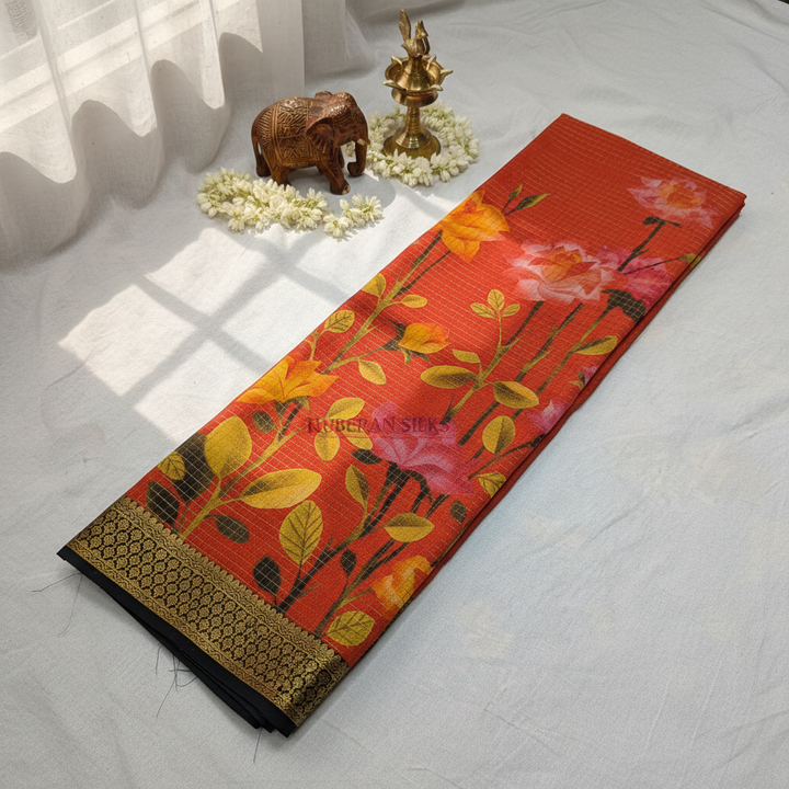 Kuberan Orange Mysore Silk Saree