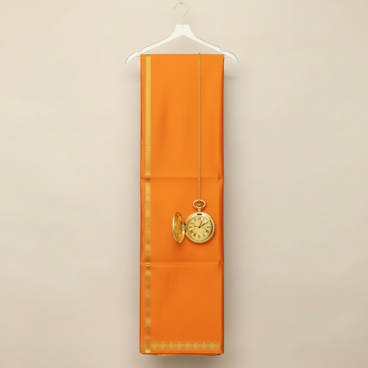 Kuberan orange pure Silk Shalya