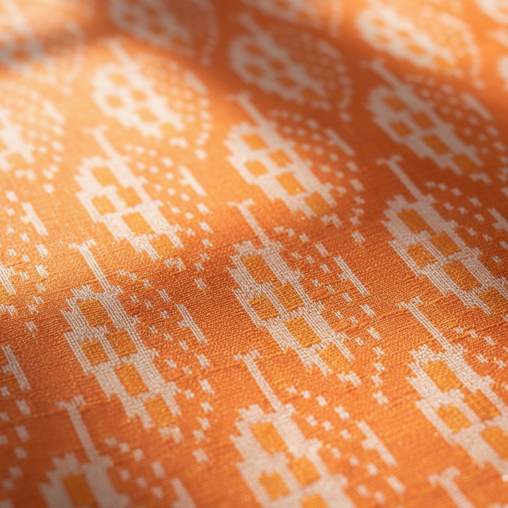 KUBERAN ORANGE POCHAMPALLY SILK SAREE