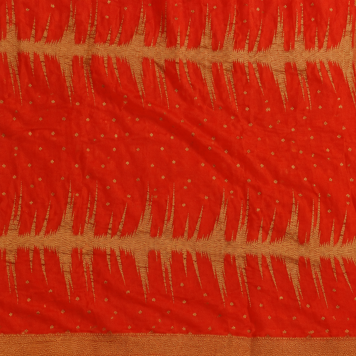 KUBERAN ORANGE PURE KHADDI GEORGETTE  SAREE