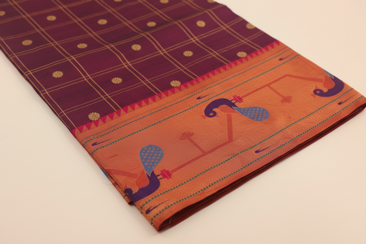 kuberan Purple Paithani Silk Saree