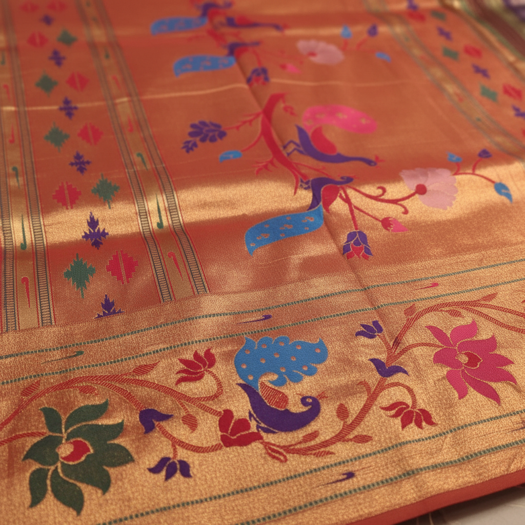 kuberan Purple Paithani Silk Saree