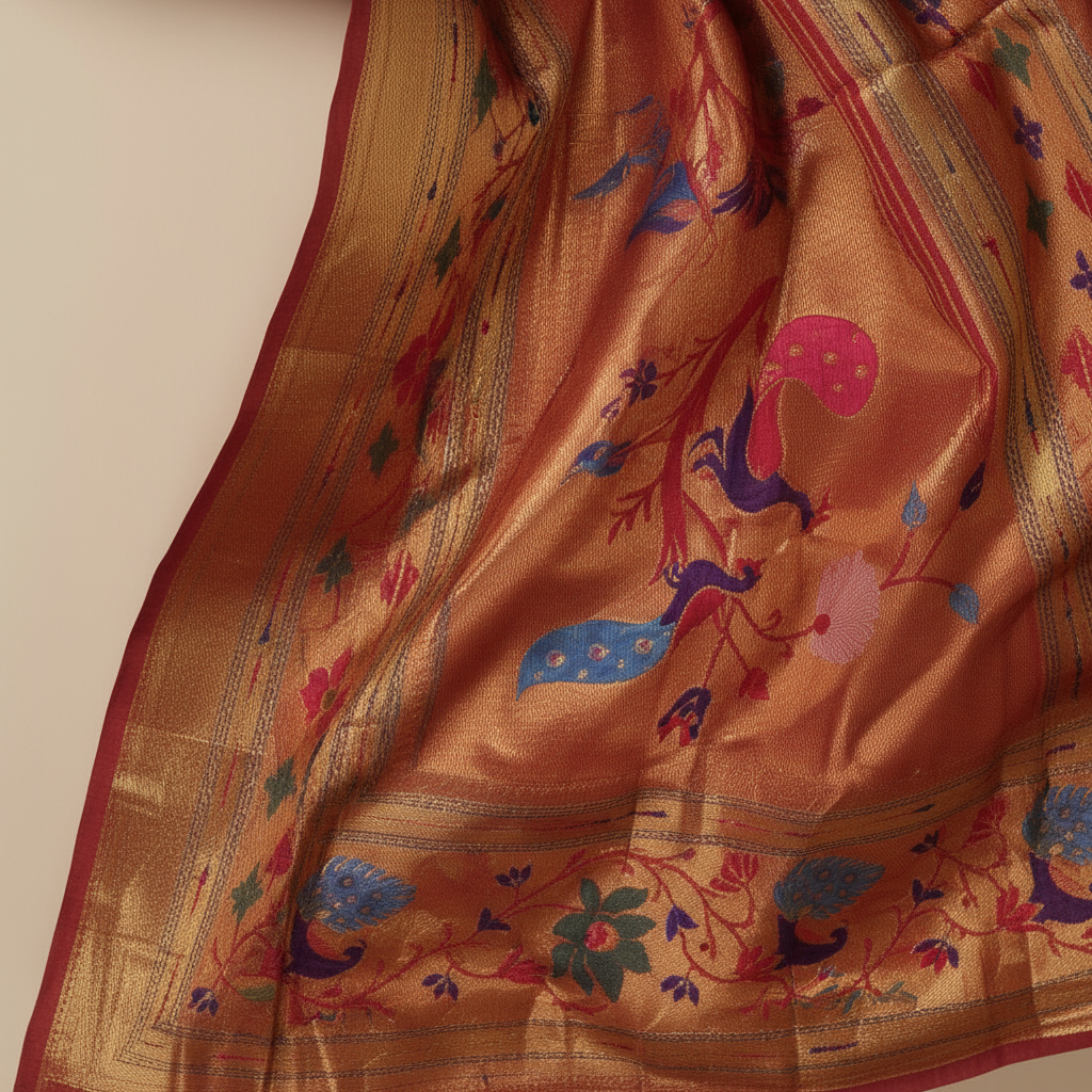 kuberan Purple Paithani Silk Saree