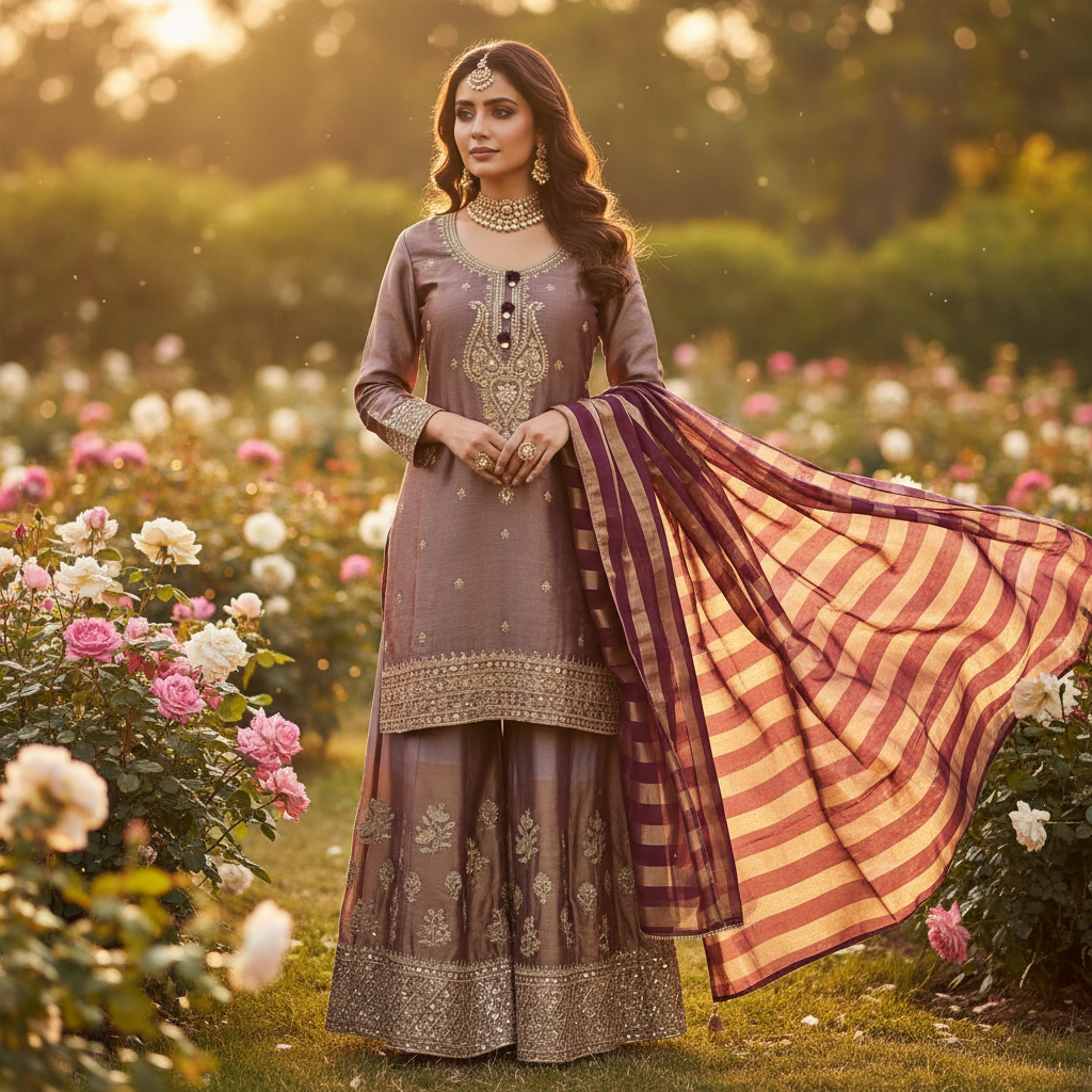 Kuberan Tissue Silk Palazzo Set