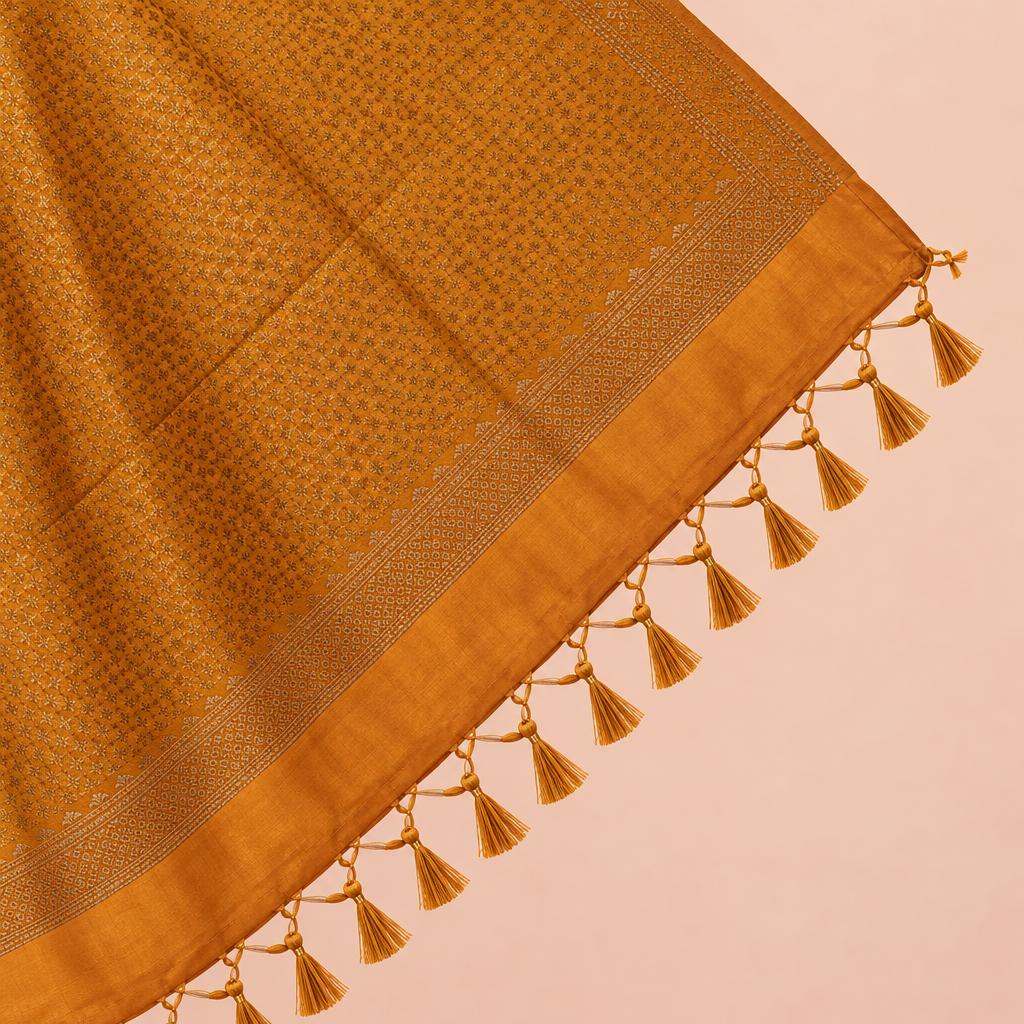 KUBERAN MUSTARD SEMI BANARASI SILK SAREE