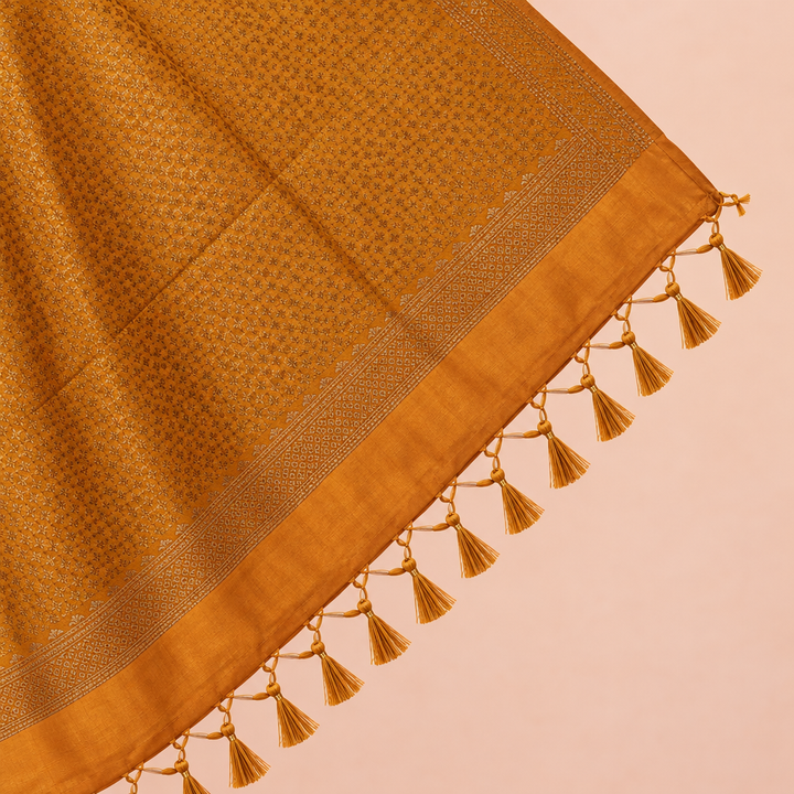 KUBERAN MUSTARD SEMI BANARASI SILK SAREE