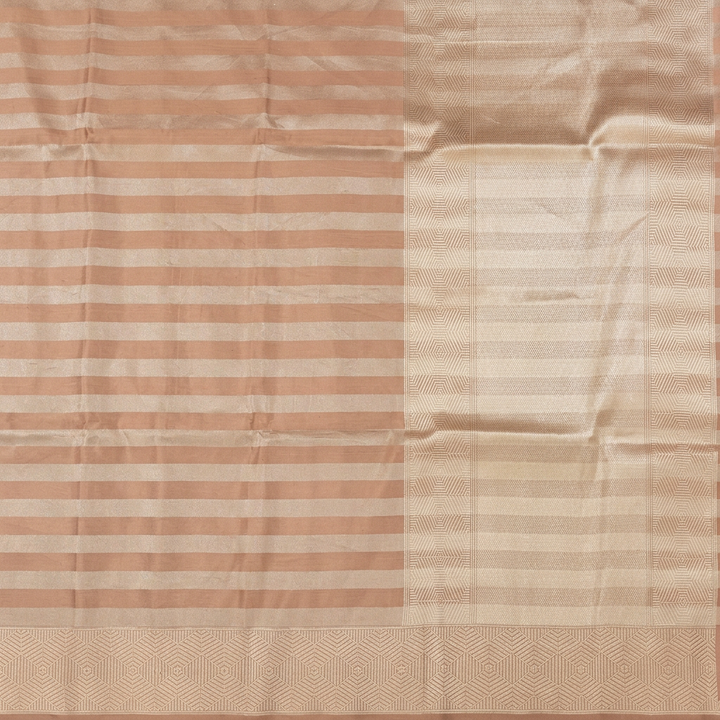 Kuberan Pale Peach Pure Banarasi Silk Saree