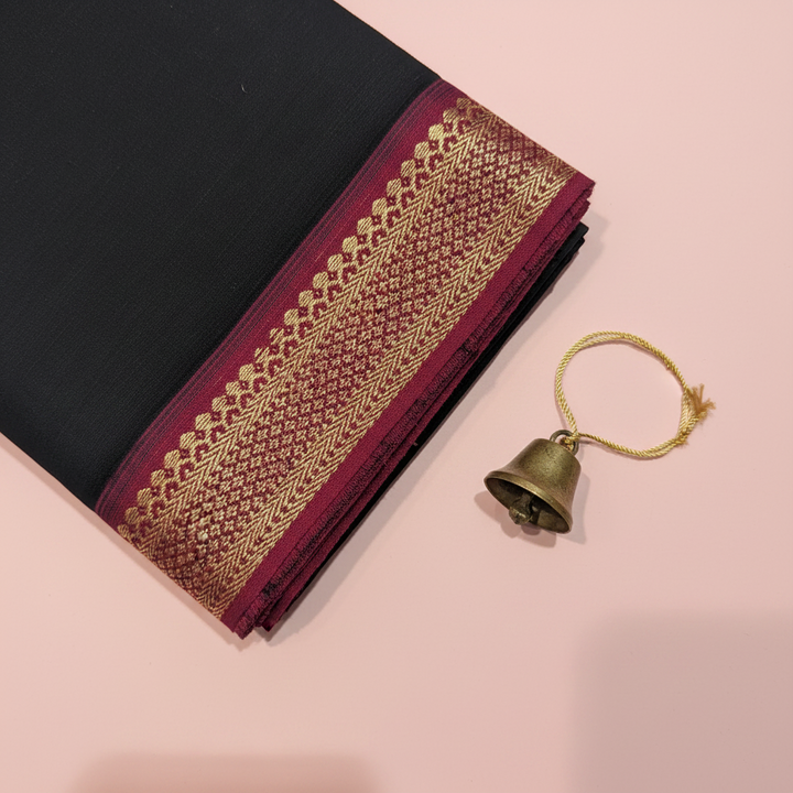 KUBERAN BLACK COTTON DANCE PRACTICE SAREE