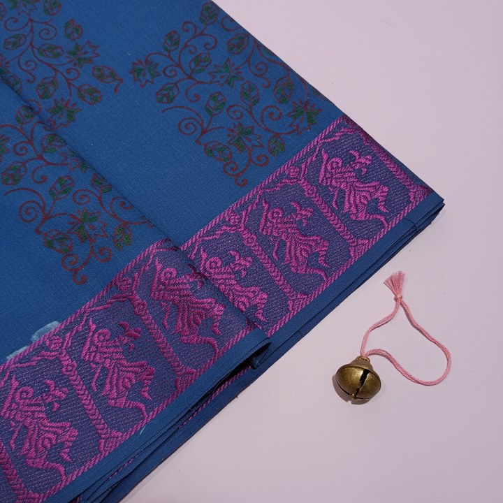 KUBERAN BLUE COTTON DANCE PRACTICE SAREE