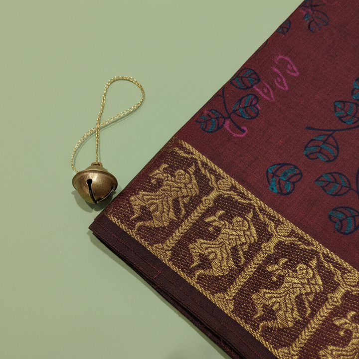 KUBERAN BROWN COTTON DANCE PRACTICE SAREE