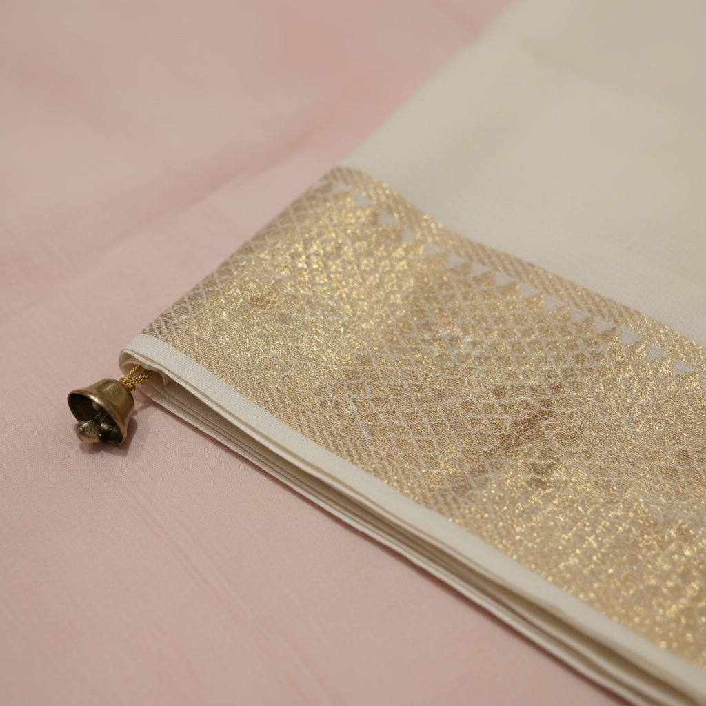 KUBERAN WHITE COTTON DANCE PRACTICE SAREE