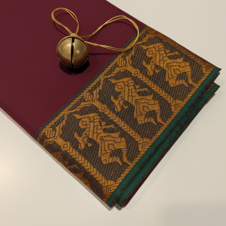 KUBERAN MAROON COTTON DANCE PRACTICE SAREE