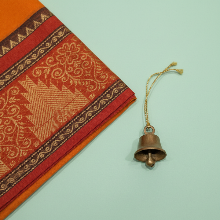 KUBERAN ORANGE COTTON DANCE PRACTICE SAREE