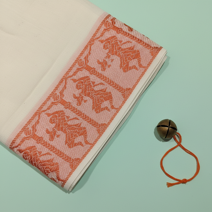 KUBERAN WHITE COTTON DANCE PRACTICE SAREE