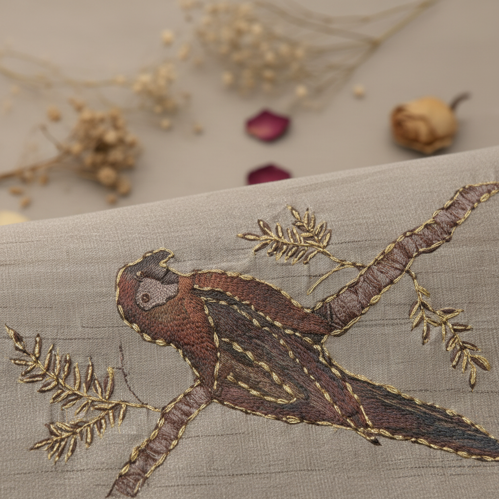 KUBERAN IVORY SEMI TUSSAR SILK SAREE