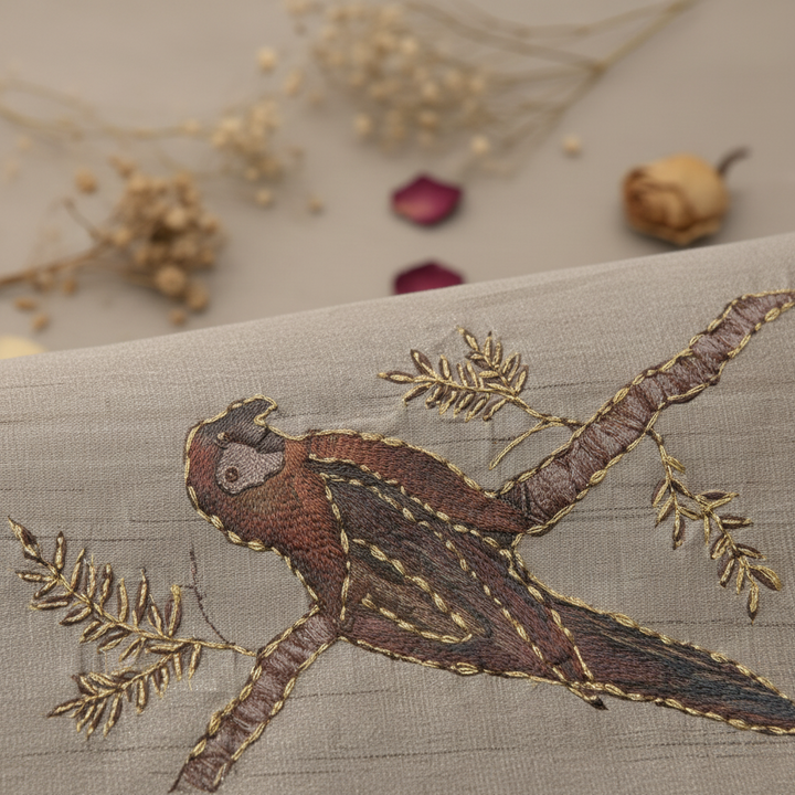 KUBERAN IVORY SEMI TUSSAR SILK SAREE