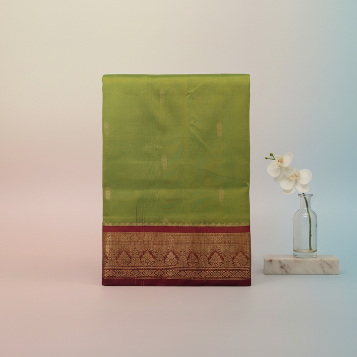 KUBERAN LIGHT GREEN 9 YARDS PURE SILK SAREE