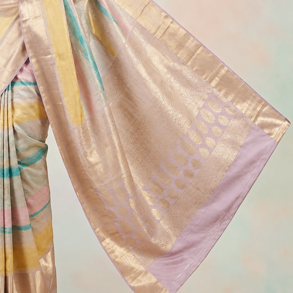 Pastel saree pallu-detail preview