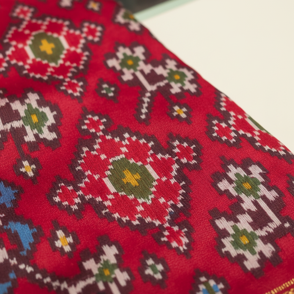 KUBERAN RED POCHAMPALLY SILK SAREE