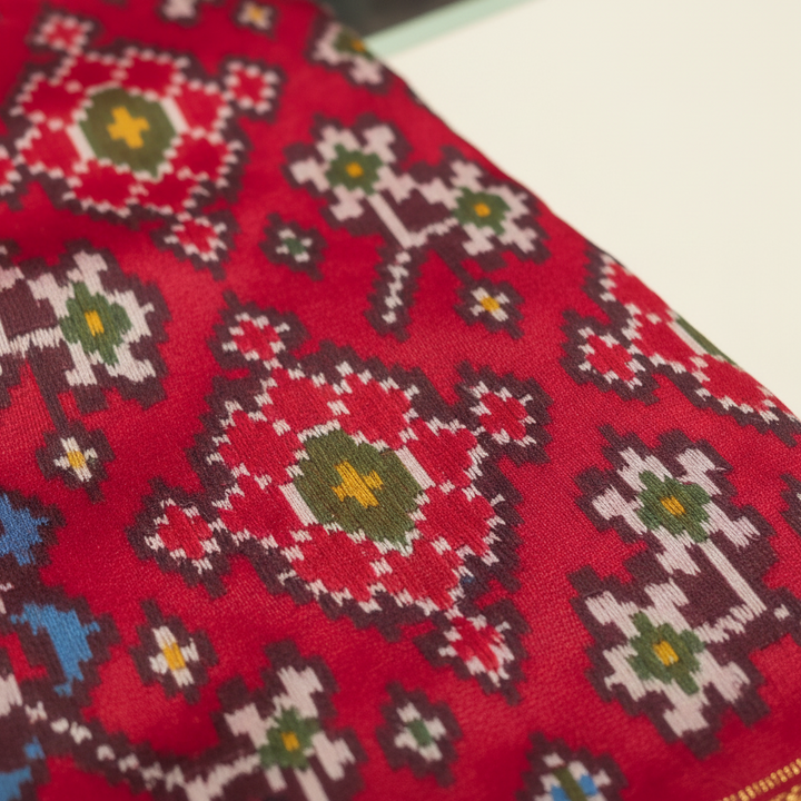 KUBERAN RED POCHAMPALLY SILK SAREE