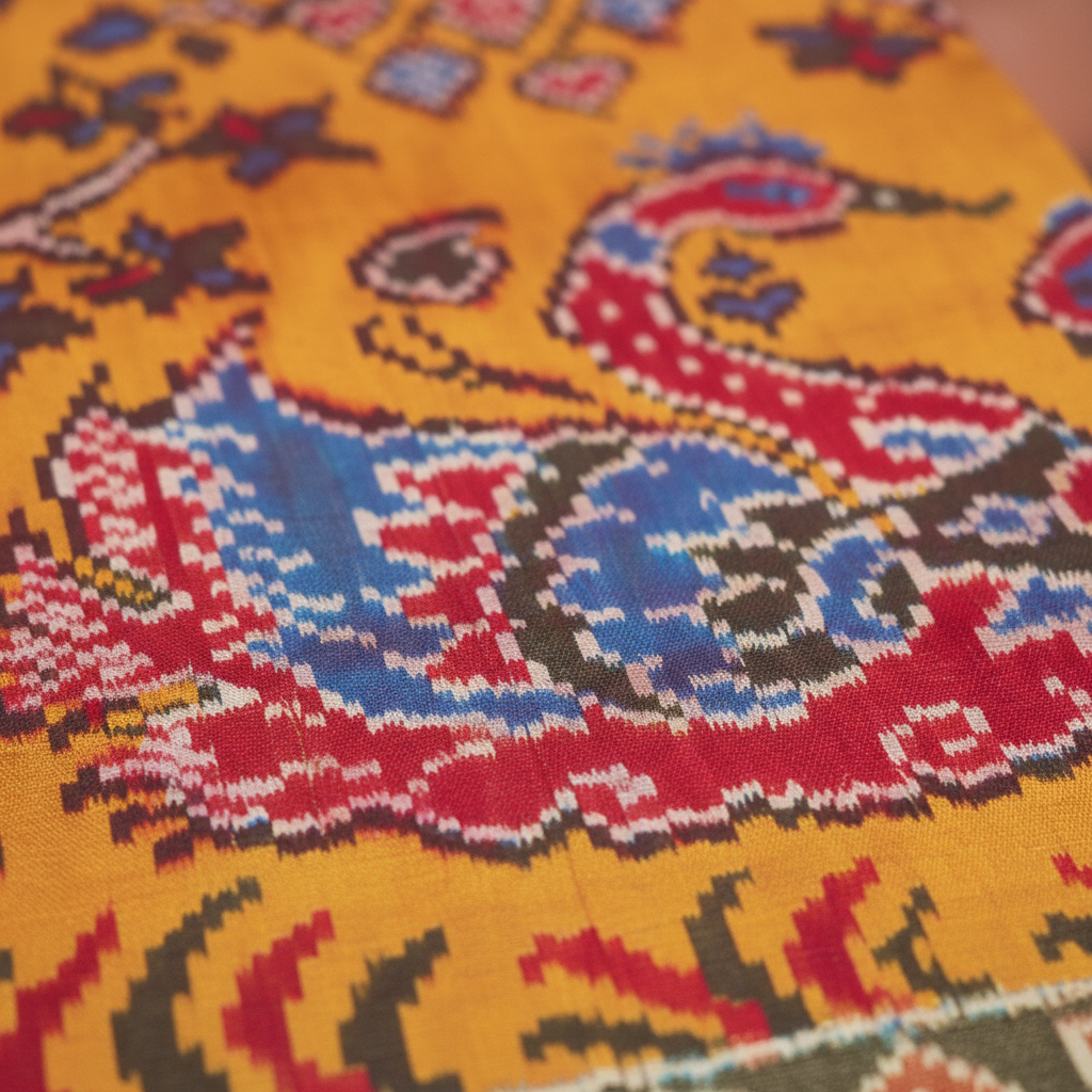 KUBERAN YELLOW POCHAMPALLY SILK SAREE